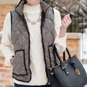 J.Crew Herringbone Black and White XS Vest